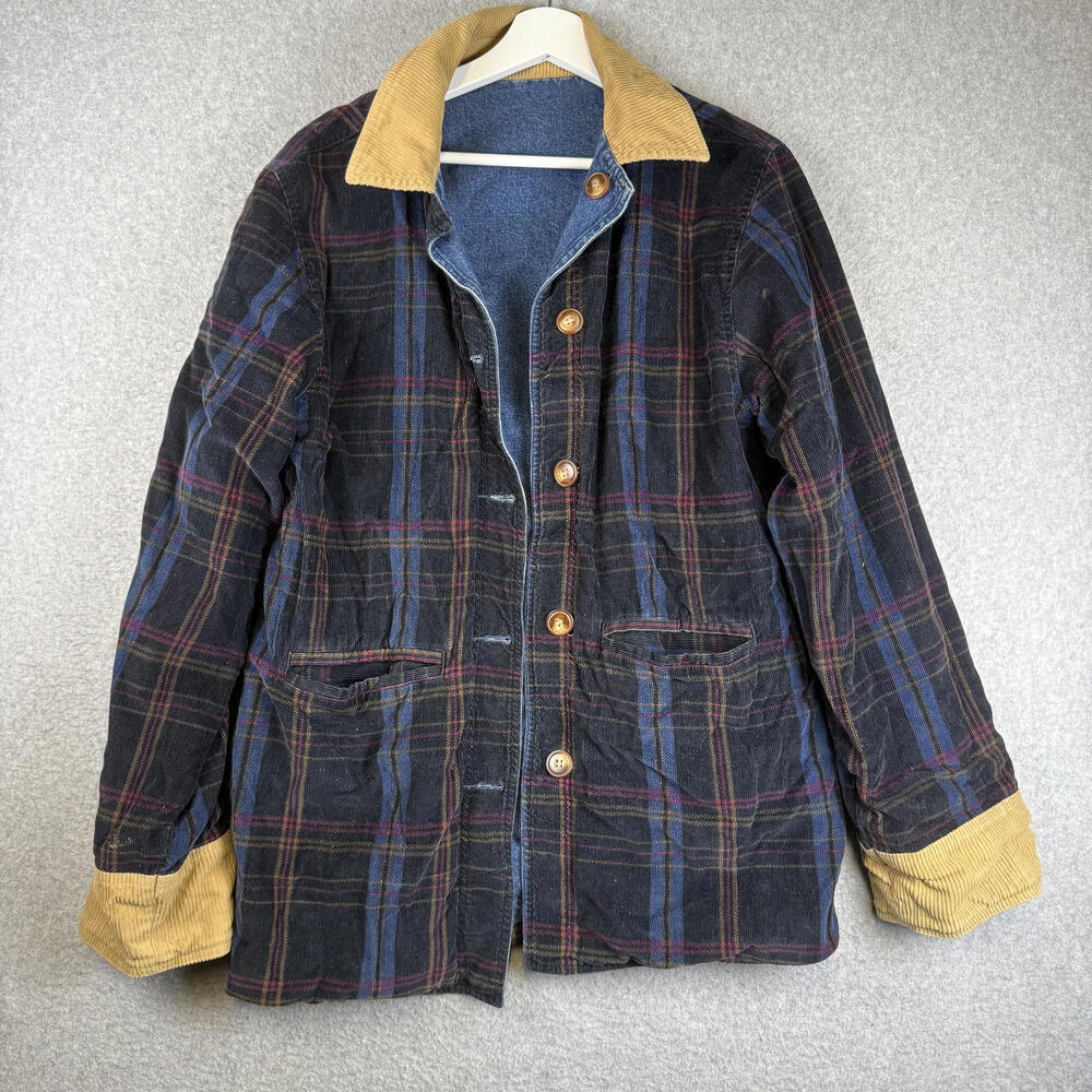 Vintage Herman Geist Men's Size XS Reversible Denim Lined Jacket Chore Coat - Picture 2 of 7
